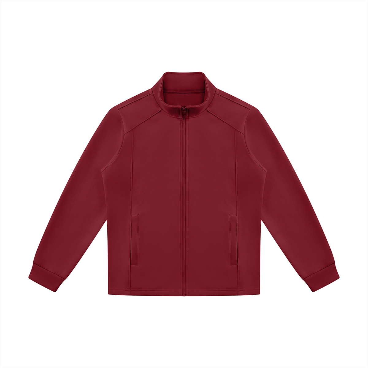 Stand Collar Track Jacket in Red, front