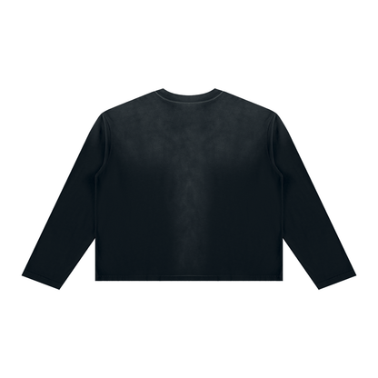 Sunfade Long Sleeve Tee in Black, back
