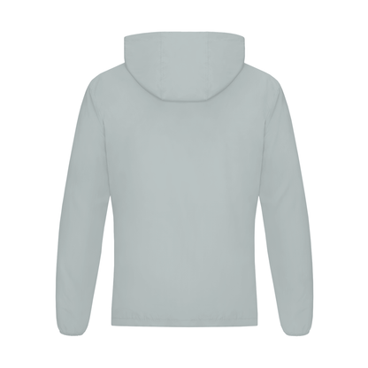 Lightweight Hooded Training Jacket in Light Grey, back