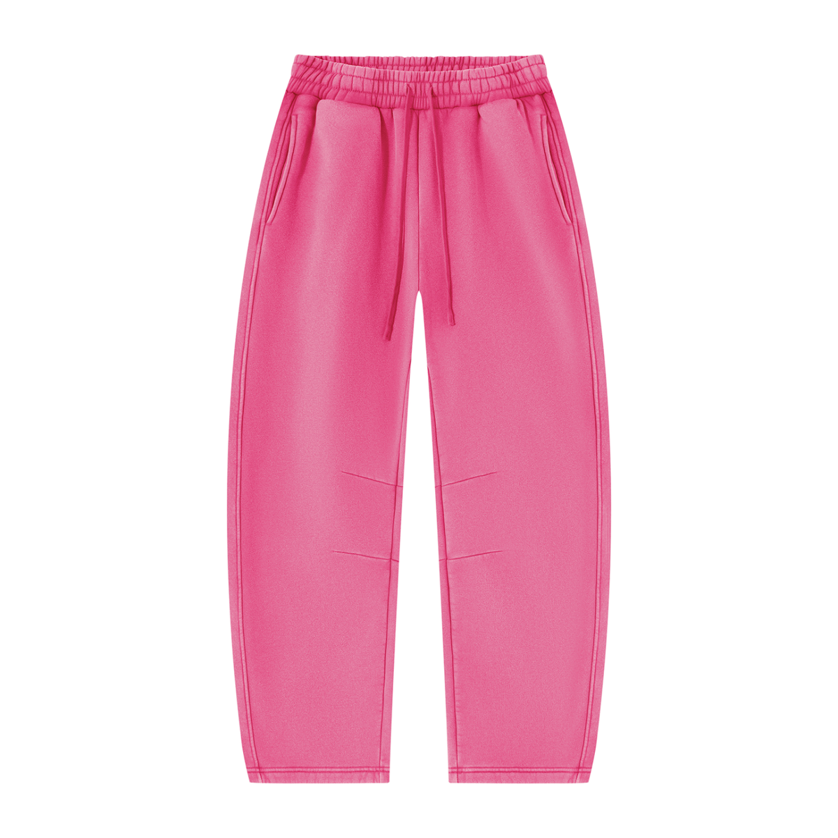 Vintage Wash Barrel Leg Sweatpants in Rose Red, front