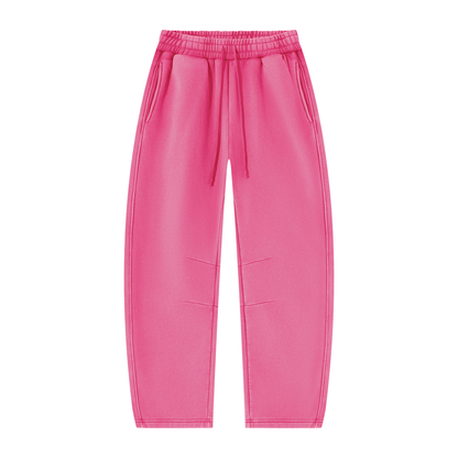 Vintage Wash Barrel Leg Sweatpants in Rose Red, front