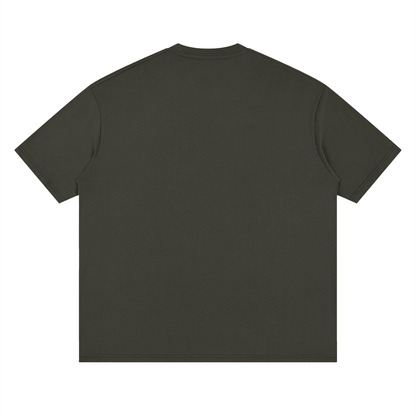 Oversized Drop Shoulder Tee in Dark Grey, back