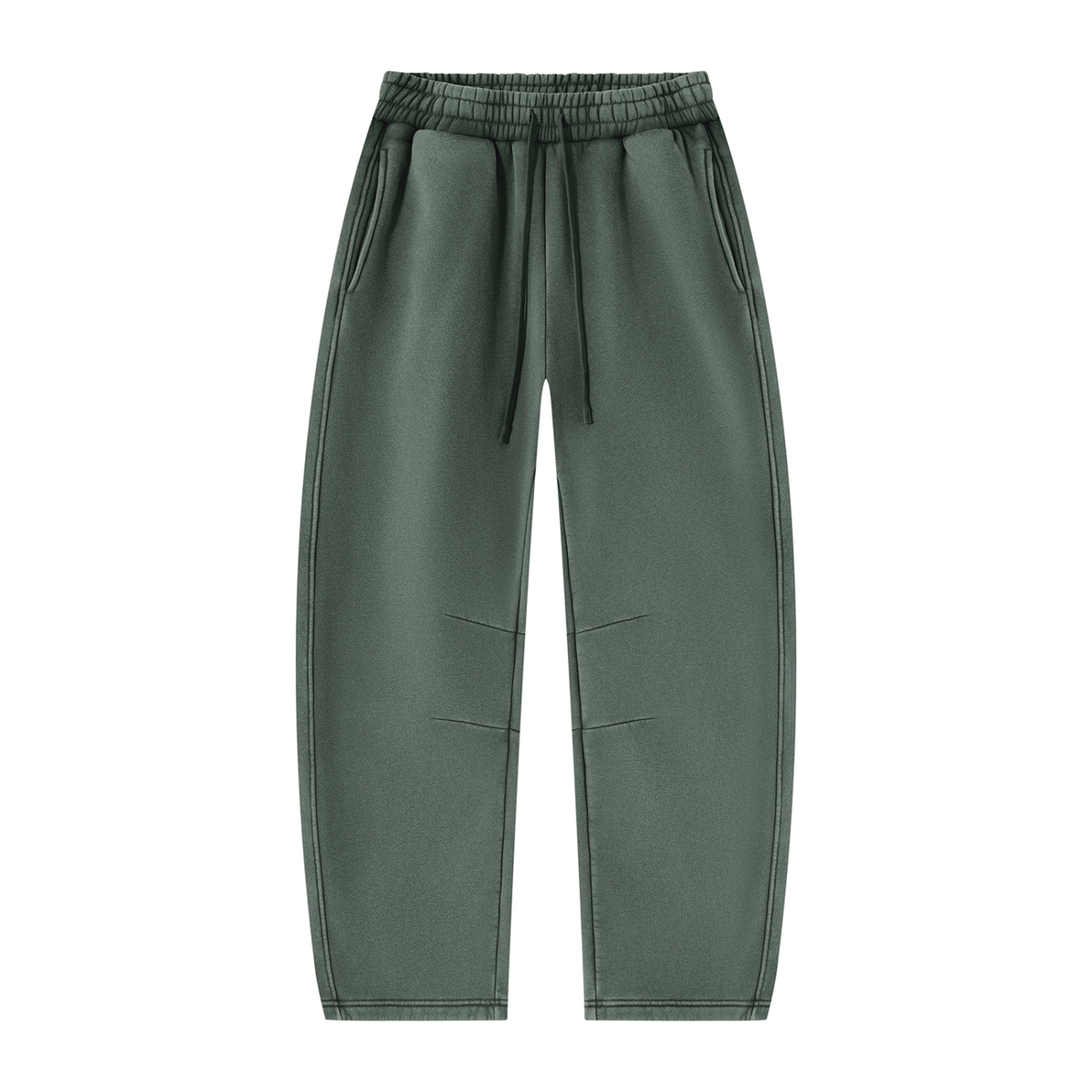 Vintage Wash Barrel Leg Sweatpants in Washed Green, front