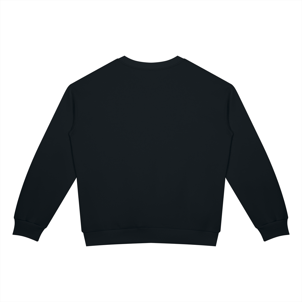 Drop Shoulder Crew Sweatshirt in Black, back