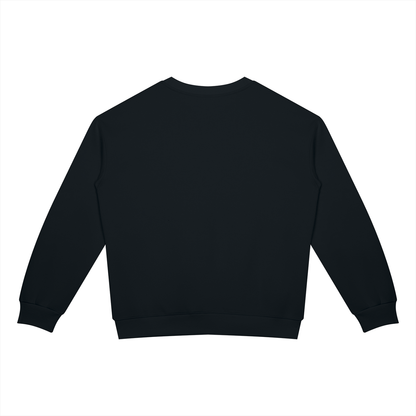 Drop Shoulder Crew Sweatshirt in Black, back