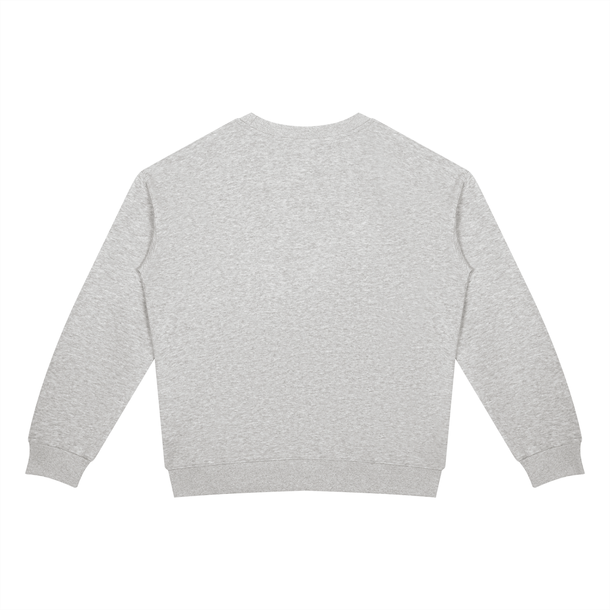 Drop Shoulder Crew Sweatshirt in Marl Grey, back