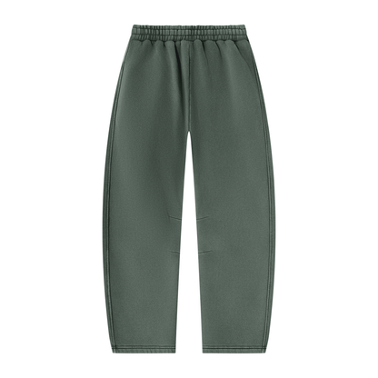 Vintage Wash Barrel Leg Sweatpants in Washed Green, back