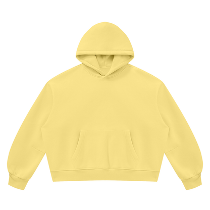 Vintage Wash Boxy Hoodie in Light Yellow, front
