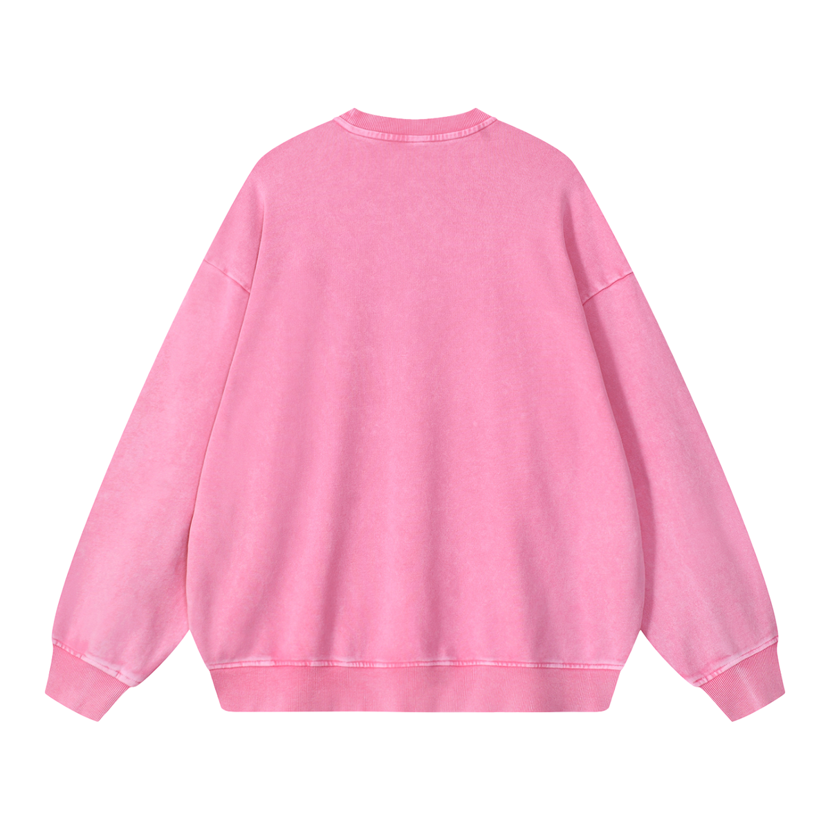 Snow Wash Oversized Crew in Pink, back