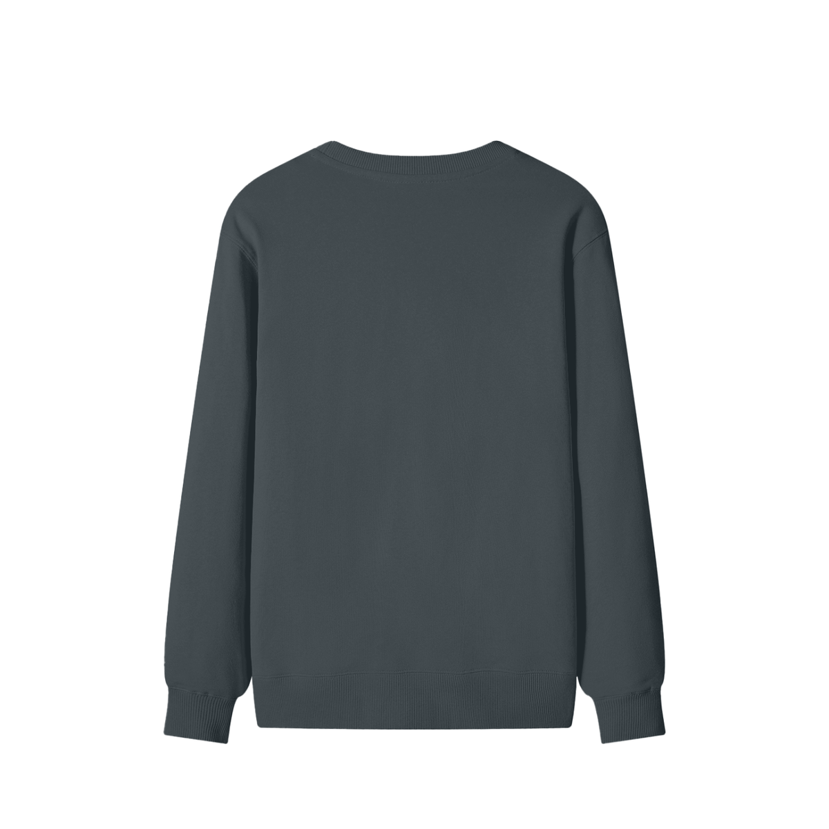 Classic Cotton Crew Sweatshirt in Dark Grey, back