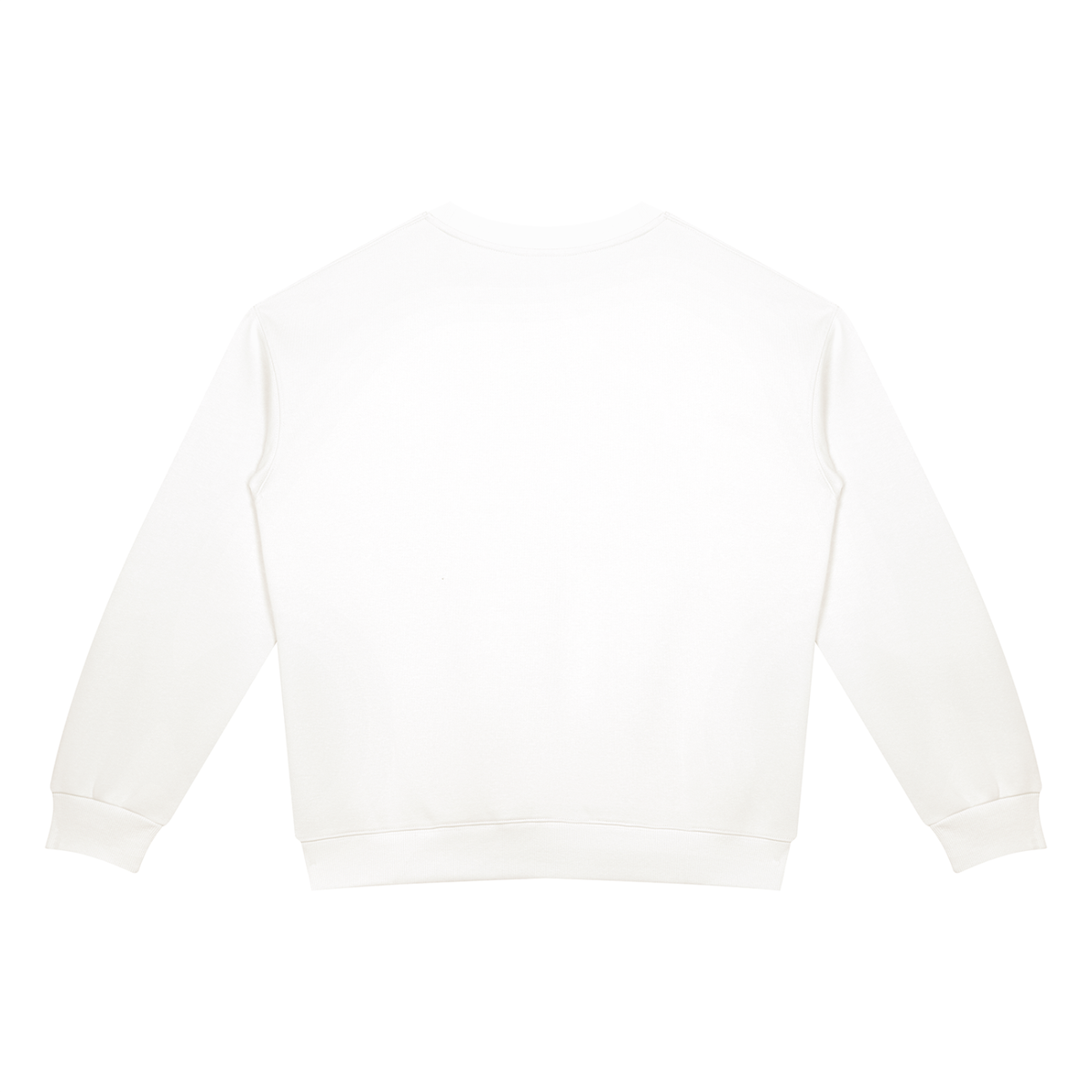 Drop Shoulder Crew Sweatshirt in White, back