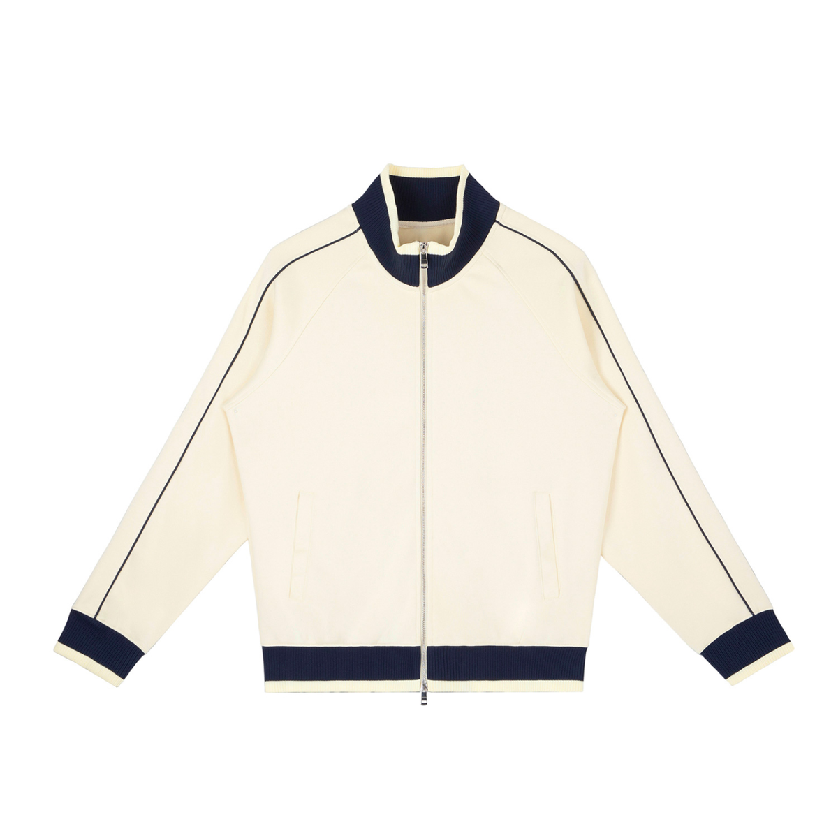 Colour Block Track Jacket in Mild Apricot, front