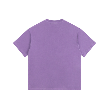 Vintage Wash Oversized Tee in Purple, back
