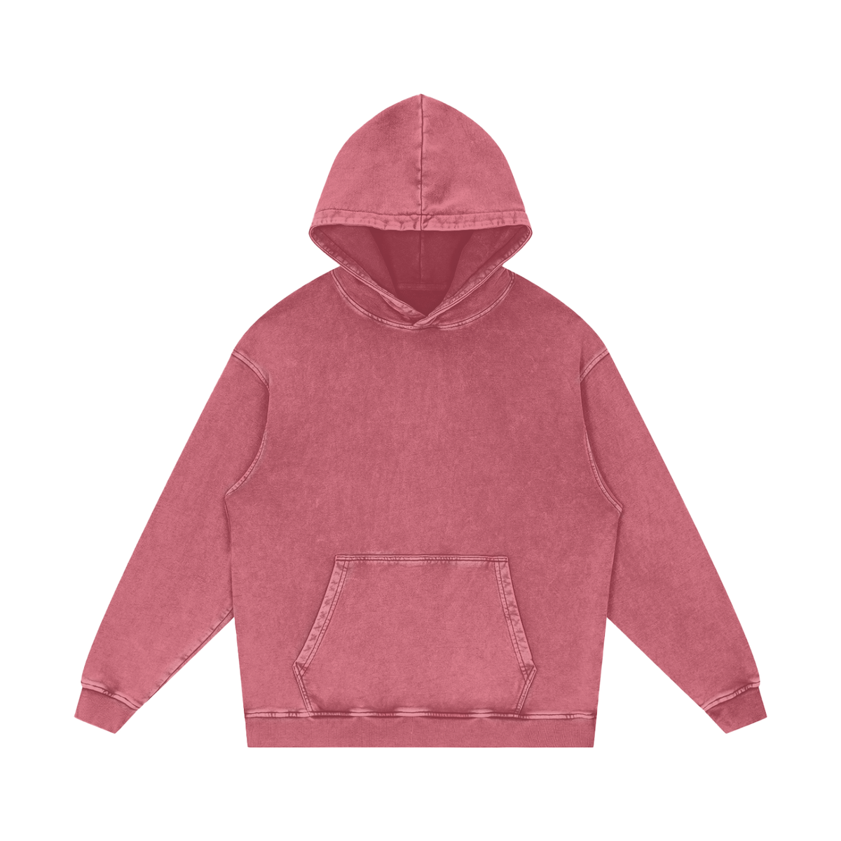 Snow Wash Heavyweight Hoodie in Dark Red, front
