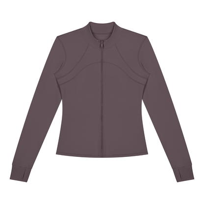 Women's Fitted Training Jacket in Plum Purple, front