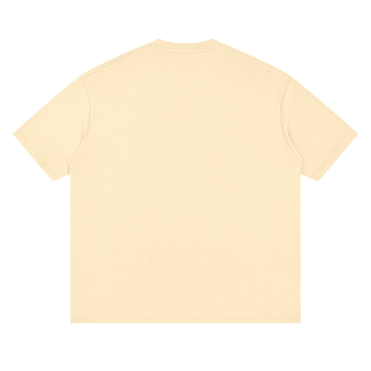 Oversized Drop Shoulder Tee in Light Apricot, back