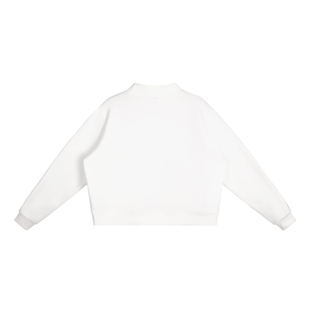 Women's Mock Neck Sweatshirt in White, back