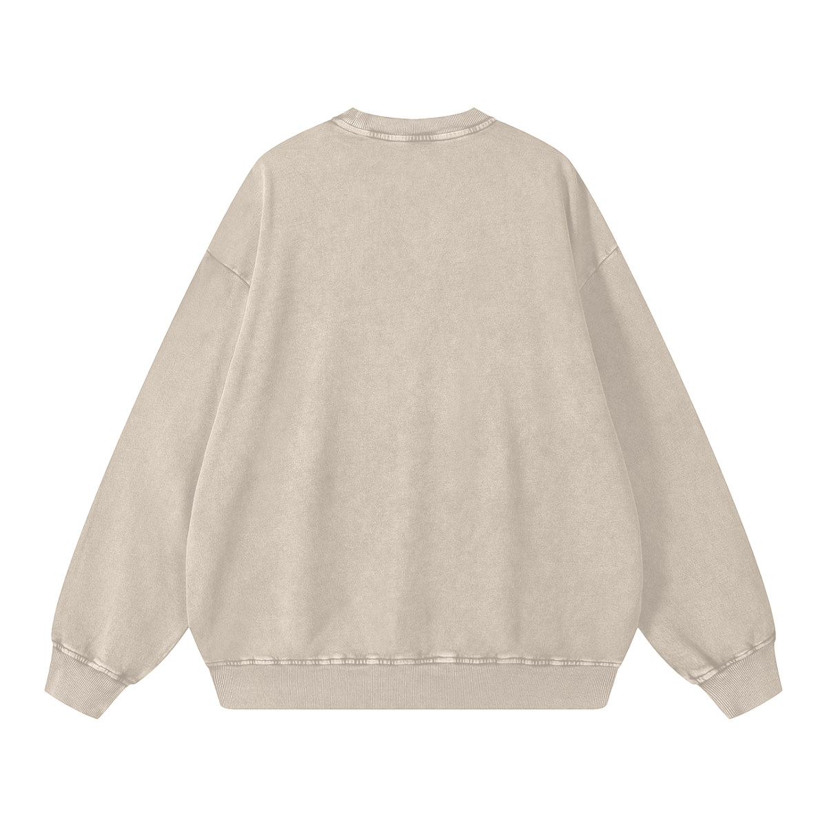 Snow Wash Oversized Crew in Light Apricot, back