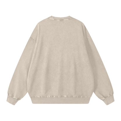 Snow Wash Oversized Crew in Light Apricot, back