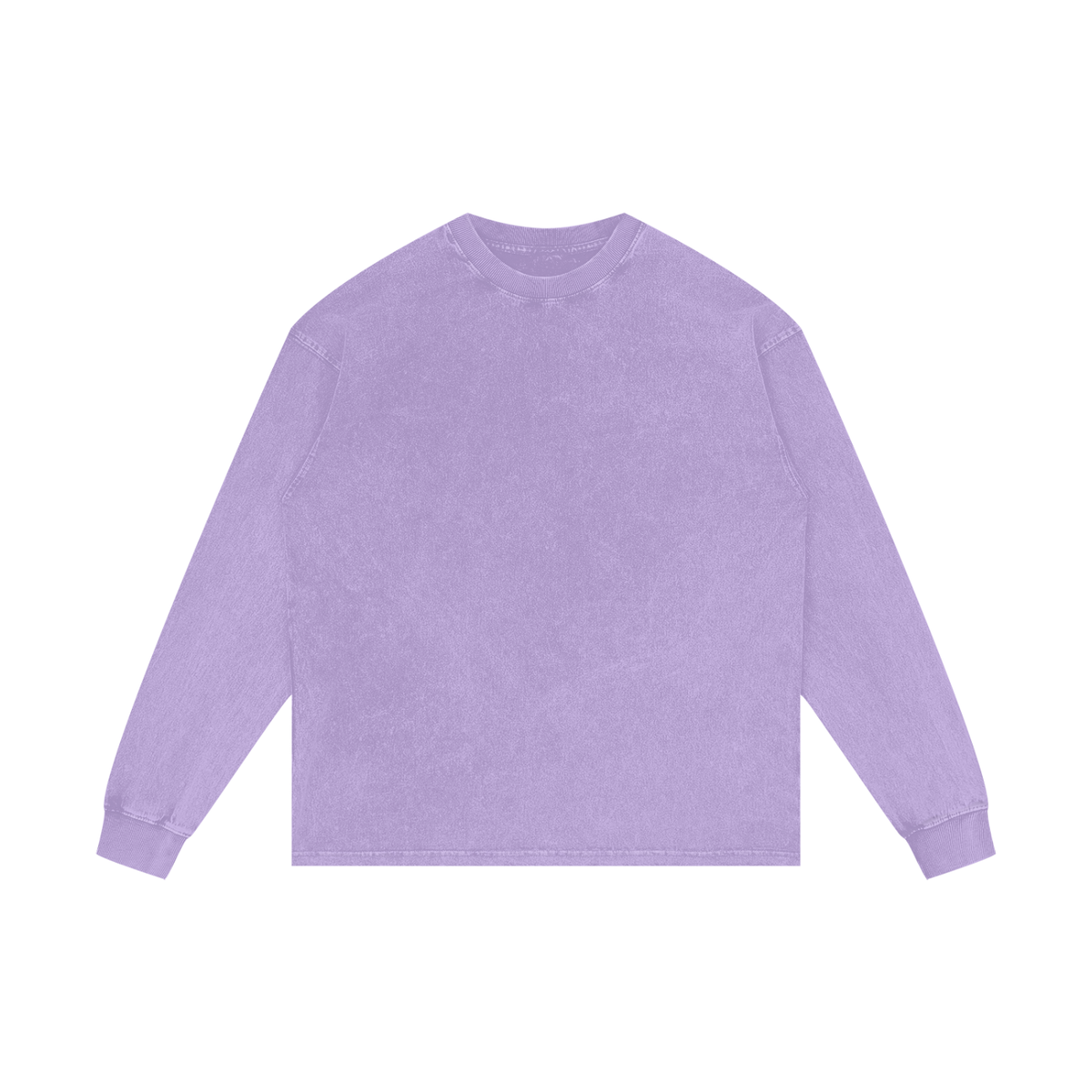 Acid Wash Long Sleeve Tee in Purple, front
