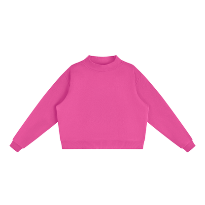 Women's Mock Neck Sweatshirt in Rose Red, front