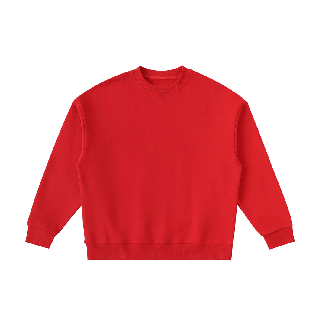 Kids Fleece Crew in Red, front