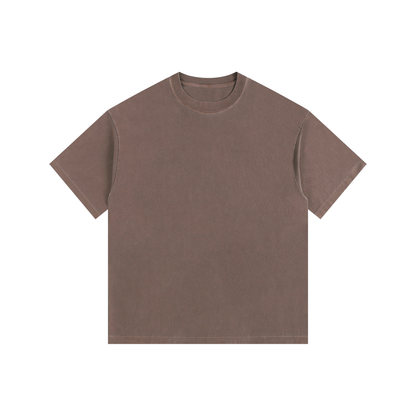 Vintage Wash Oversized Tee in Coffee, front