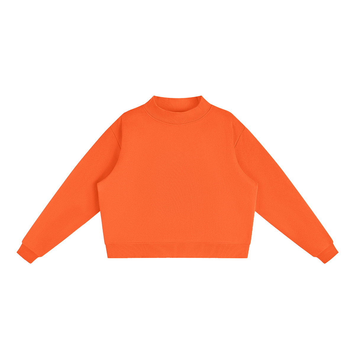 Women's Mock Neck Sweatshirt in Orange, front