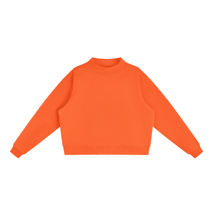 Women's Mock Neck Sweatshirt in Orange, front