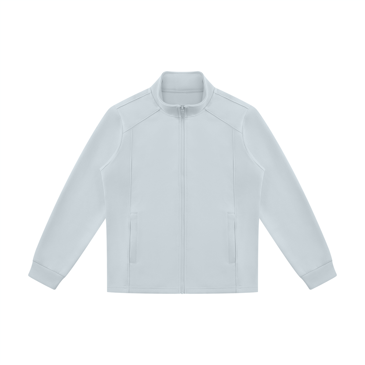 Stand Collar Track Jacket in Light Blue, front