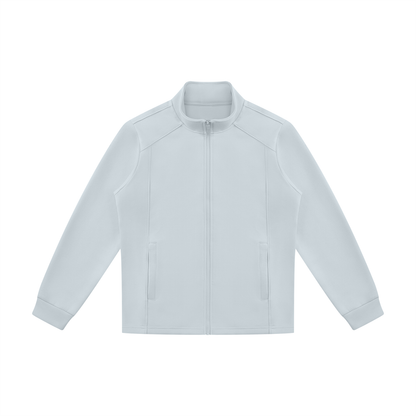 Stand Collar Track Jacket in Light Blue, front