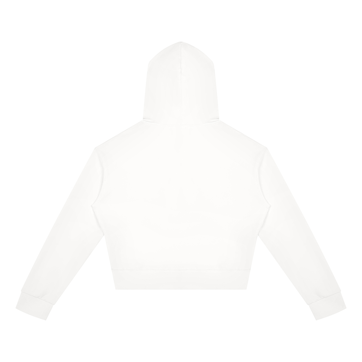 Women's Cropped Zip Hoodie in White, back
