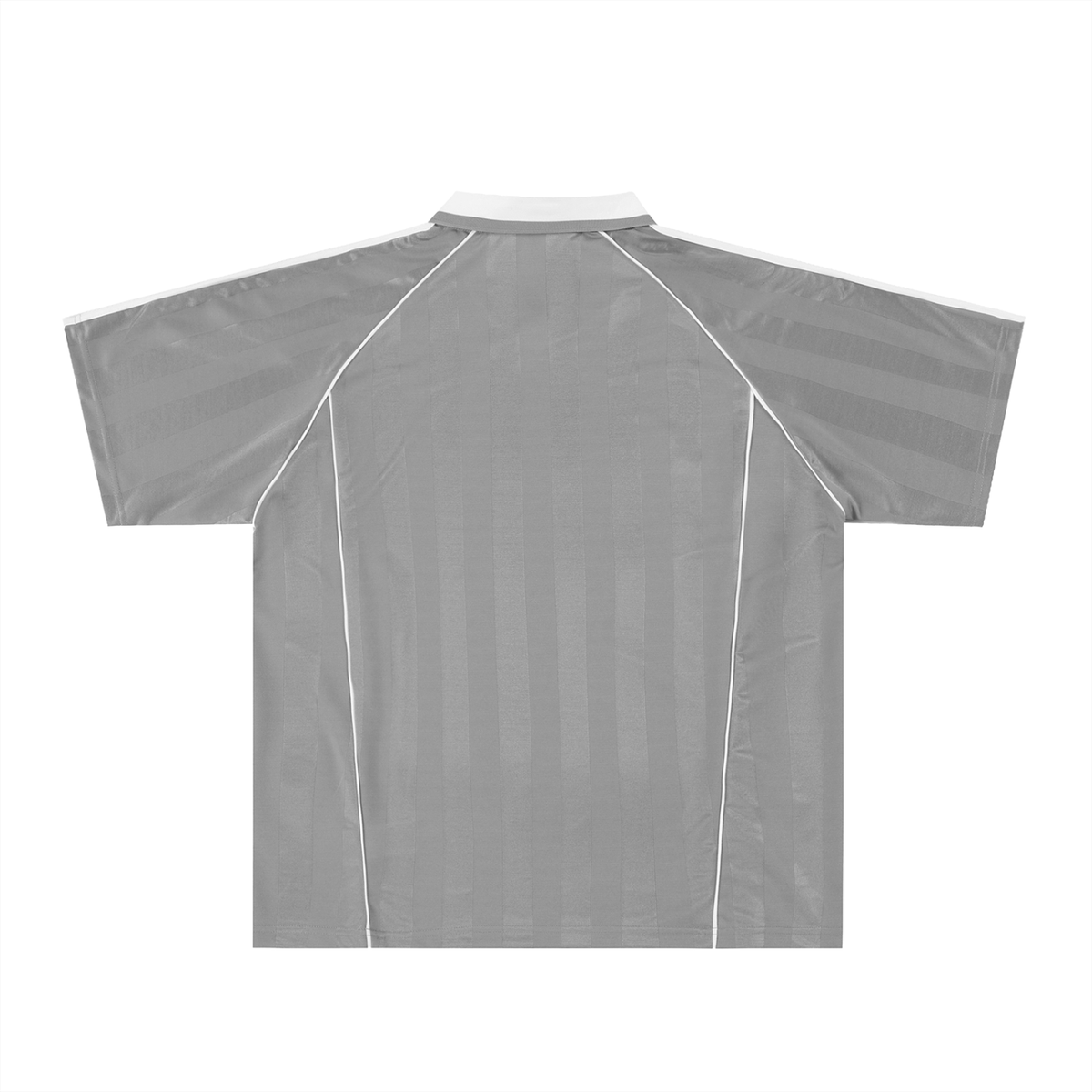 Collared Soccer Jersey in Grey with White, back