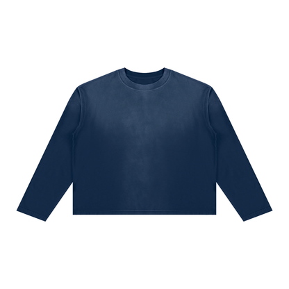 Sunfade Long Sleeve Tee in Navy, front