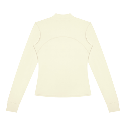 Women's Fitted Training Jacket in Beige, back