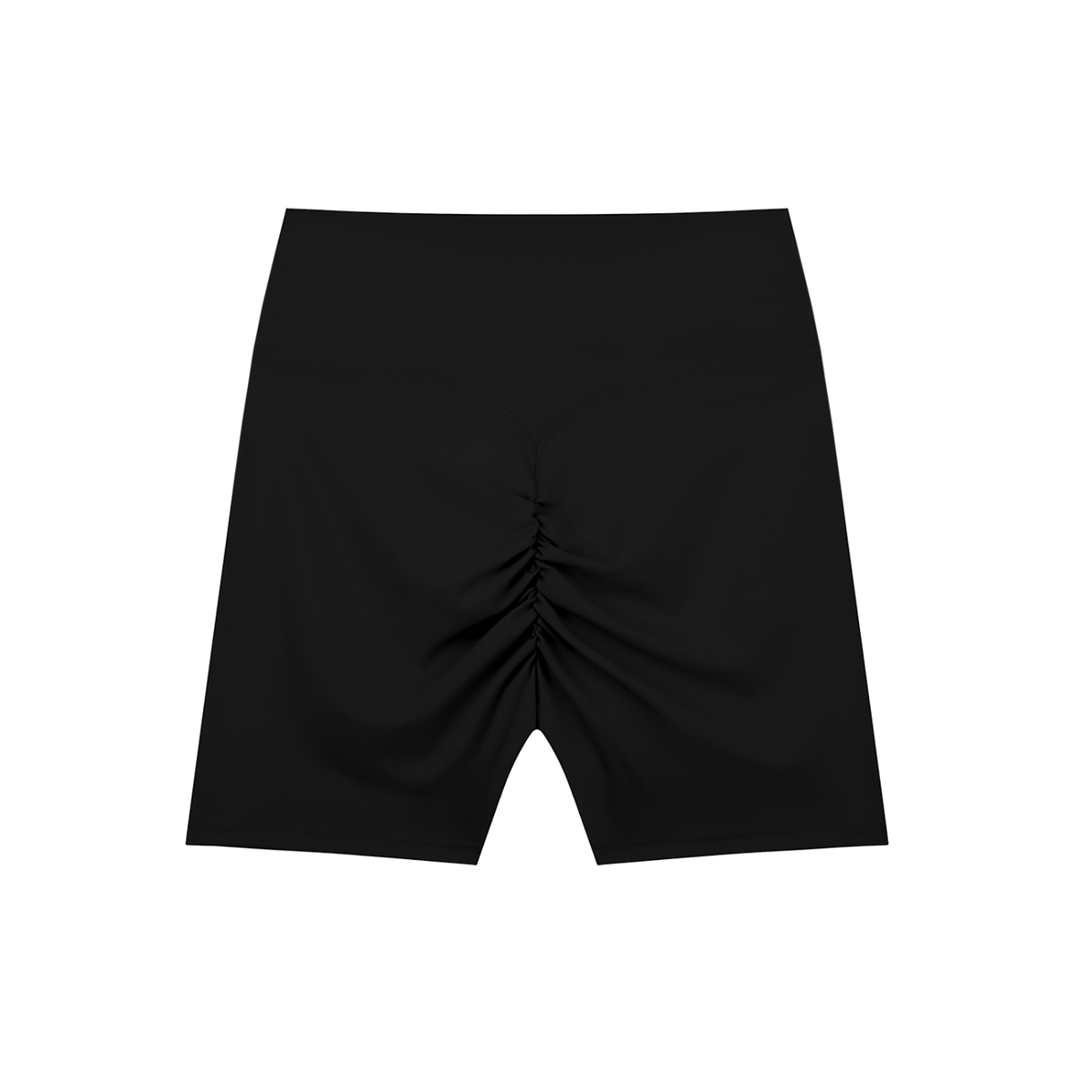 High Waisted Bike Shorts in Black, back