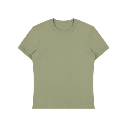 Slim Fit Stretch Tee in Army Green, front