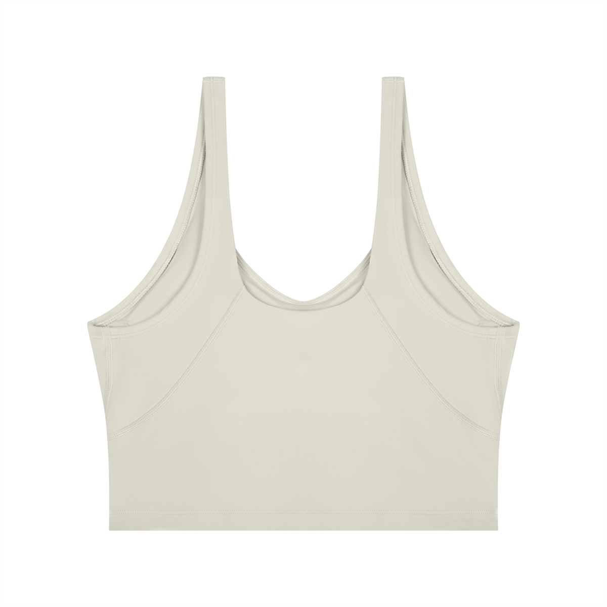 Cropped Yoga Tank in Light Grey, back