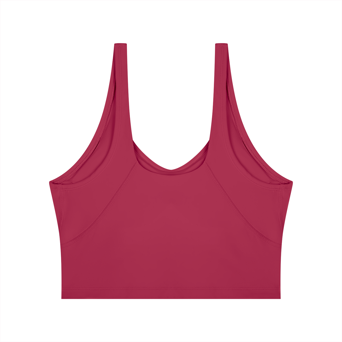 Cropped Yoga Tank in Rose Red, back