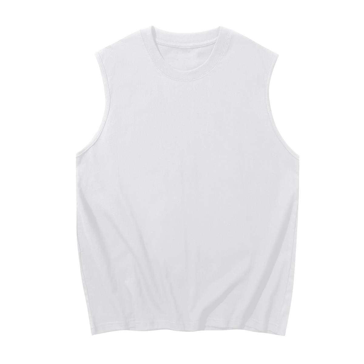 Men's Cotton Tank Top in White, front