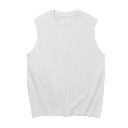 Men's Cotton Tank Top in White, front