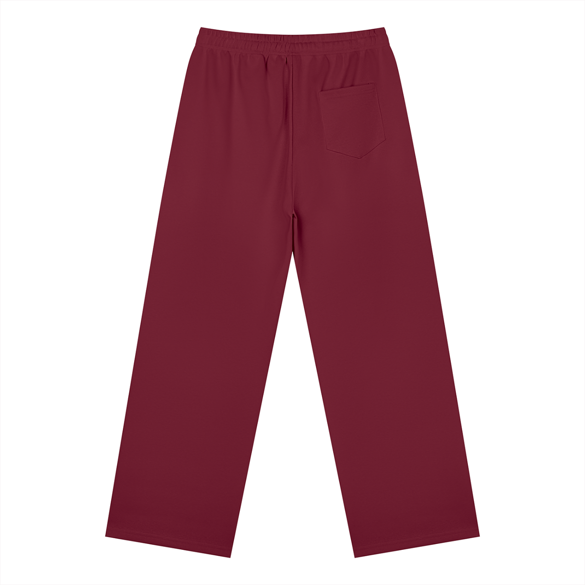 Straight Leg Fleece Track Pants in Wine Red, back