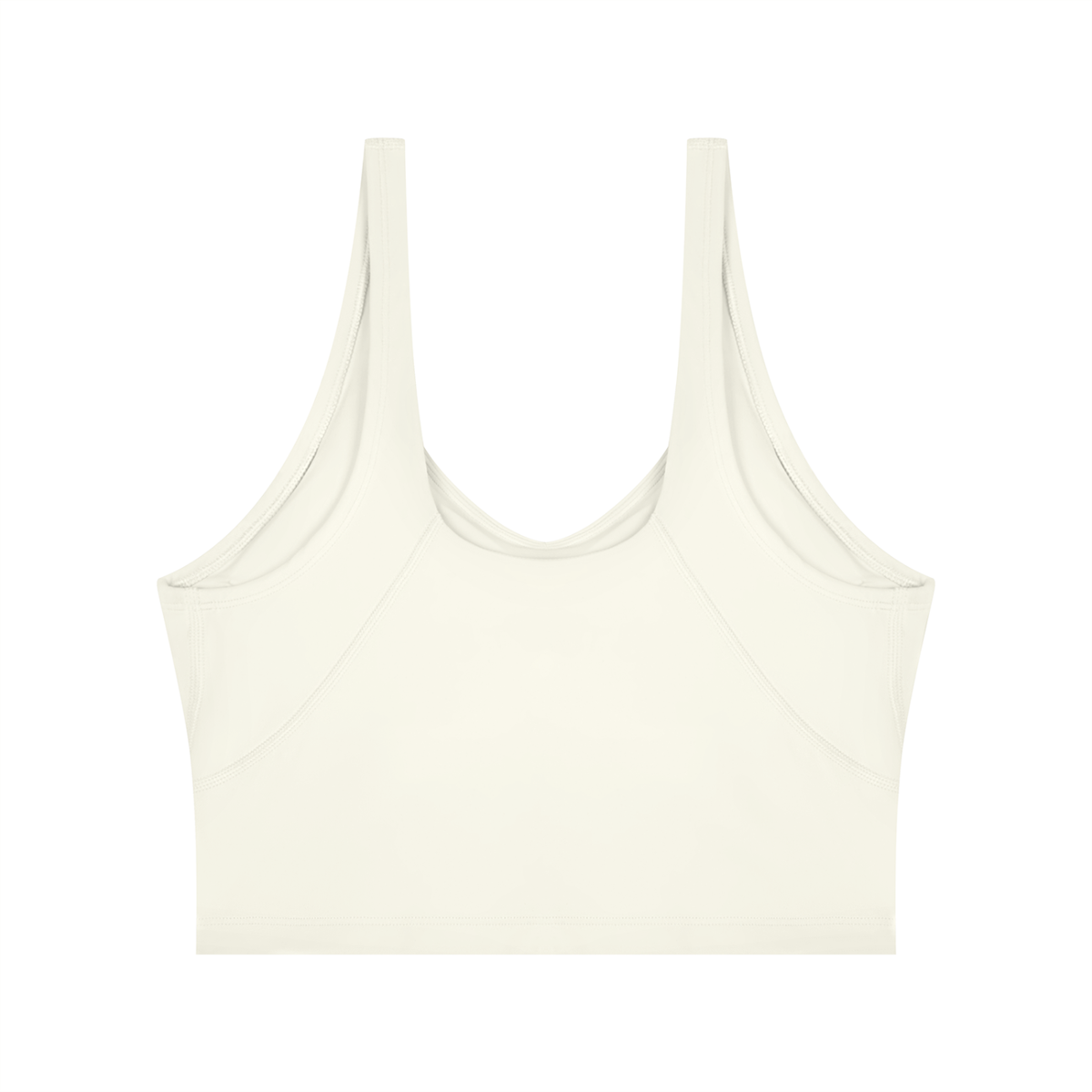 Cropped Yoga Tank in Beige, back