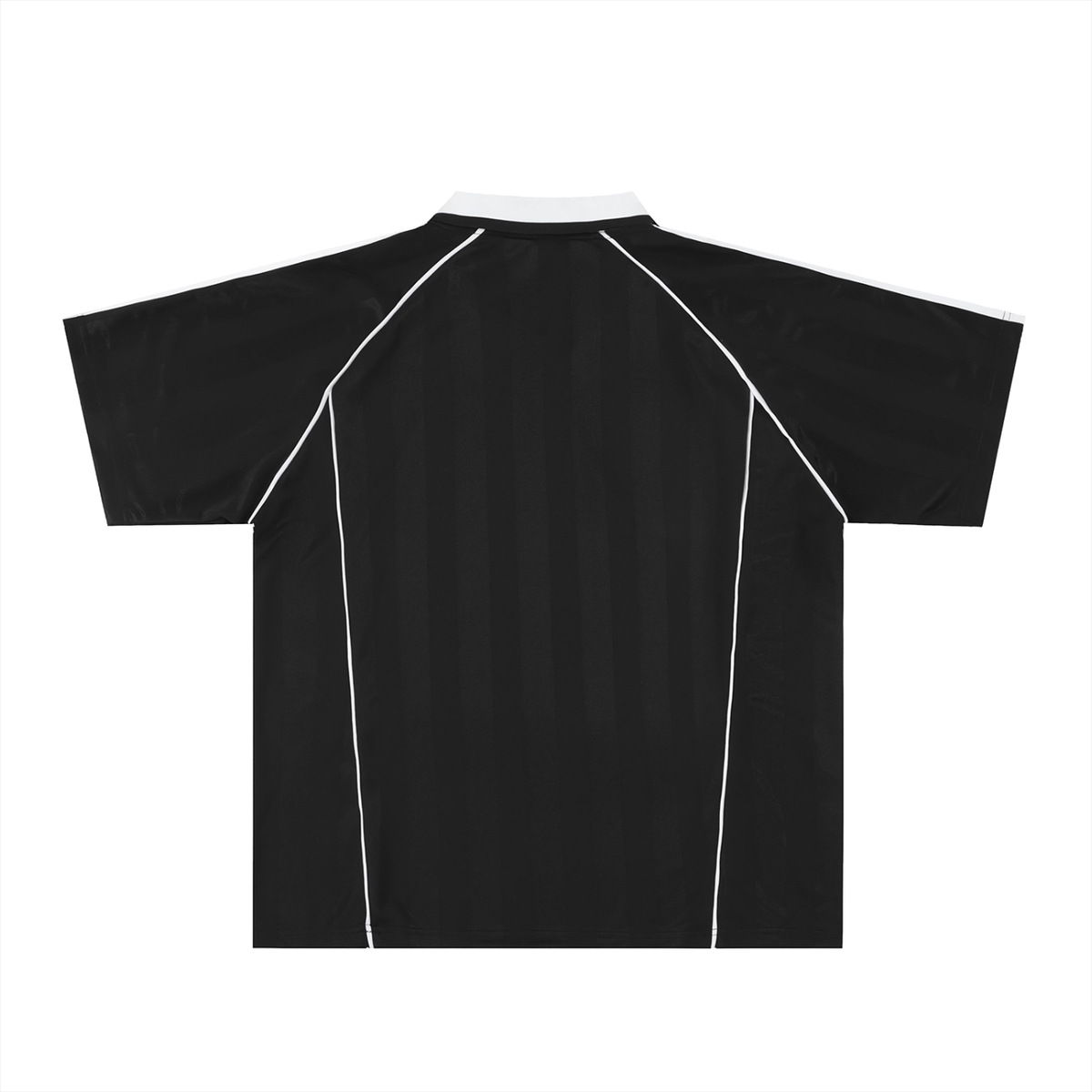 Collared Soccer Jersey in Black with White, back