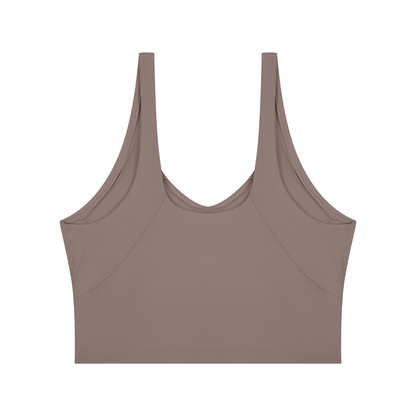 Cropped Yoga Tank in Ash Purple, back