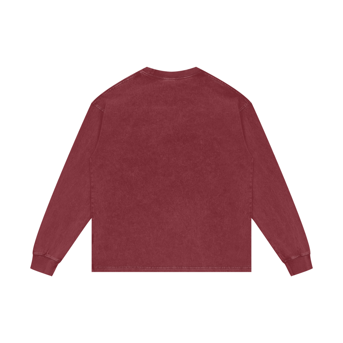 Acid Wash Long Sleeve Tee in Red, back