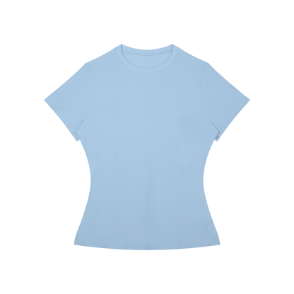 Women's Fitted Training Tee in Sky Blue, front