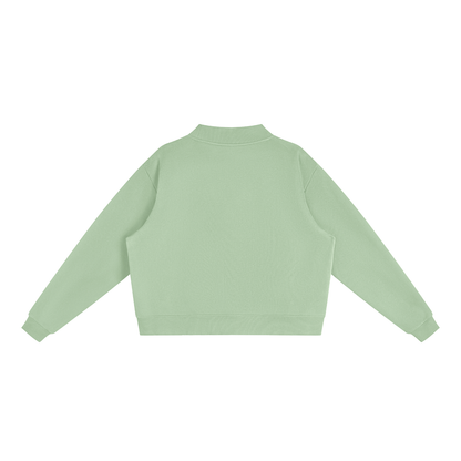 Women's Mock Neck Sweatshirt in Mint Green, back