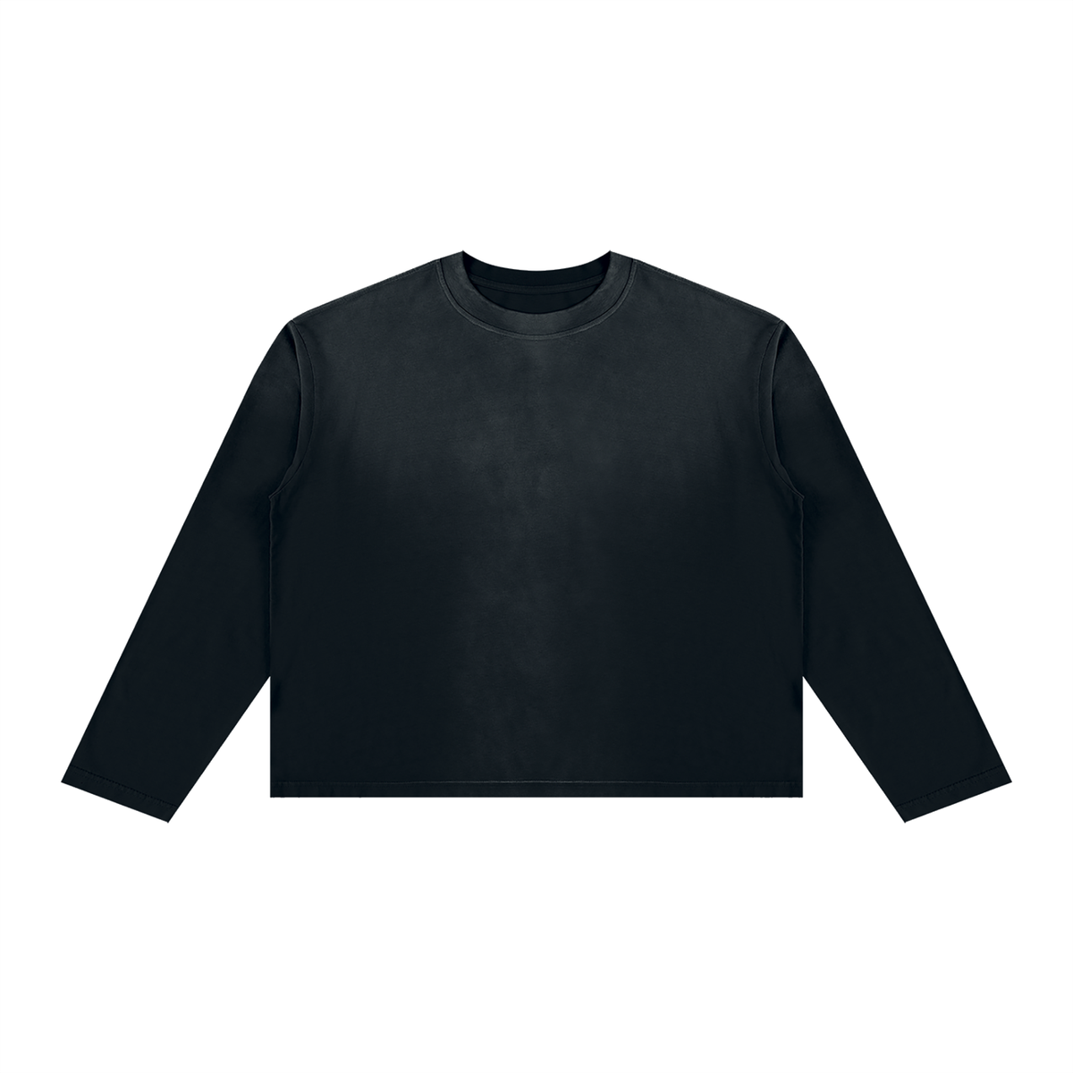 Sunfade Long Sleeve Tee in Black, front
