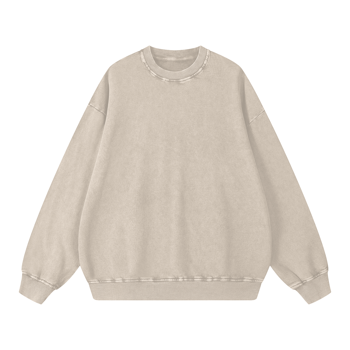 Snow Wash Oversized Crew in Light Apricot, front